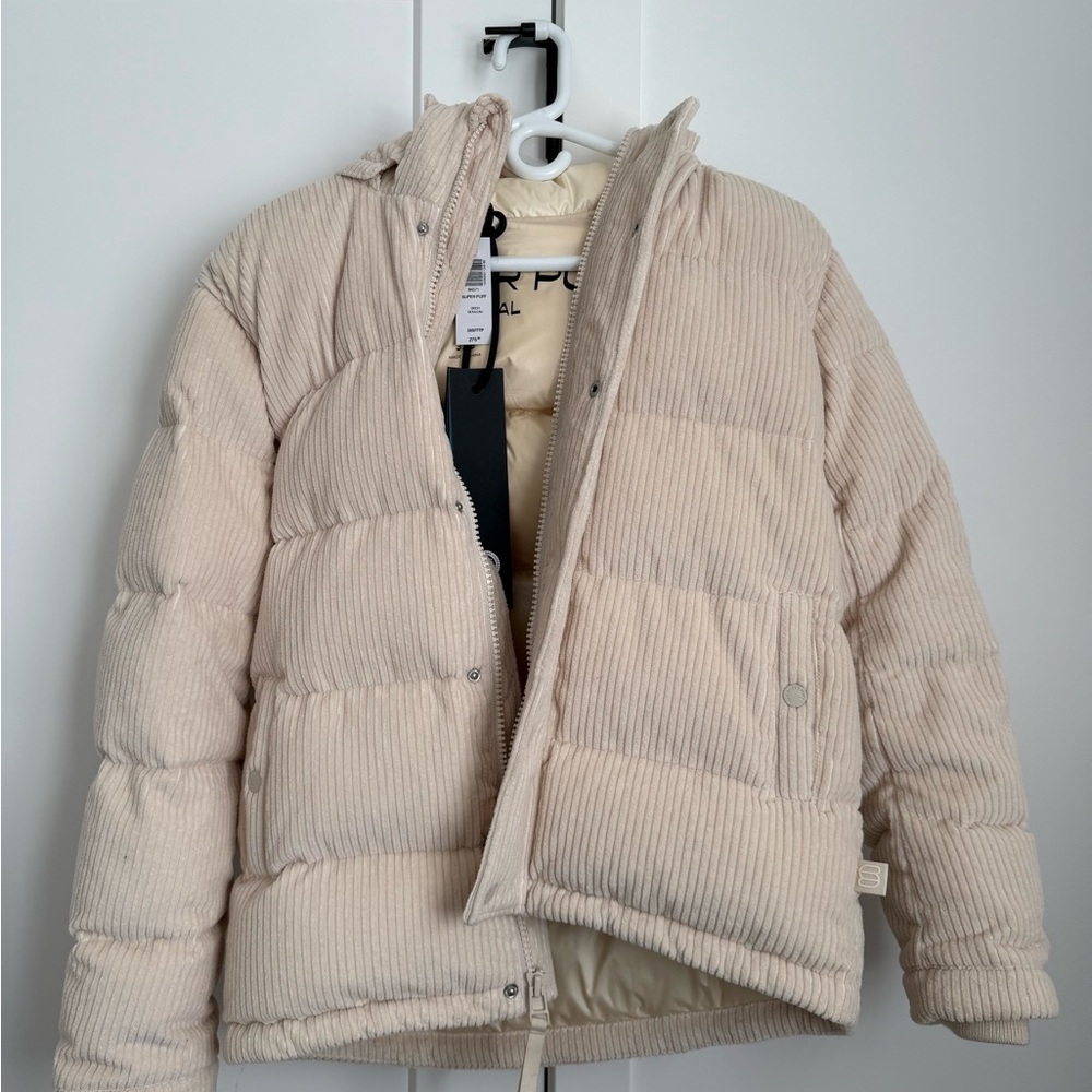 Aritzia Cream Puffer Jacket